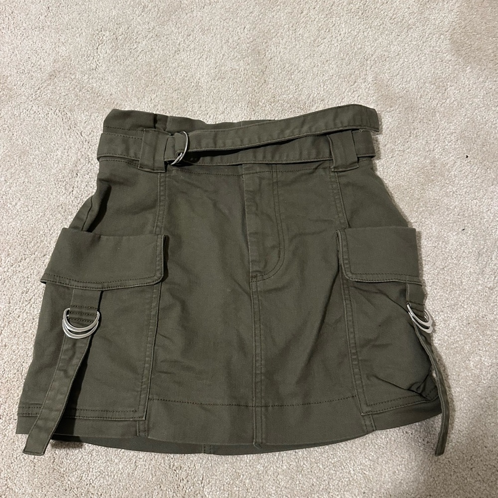 Garage Green Mini Cargo Skirt Casual